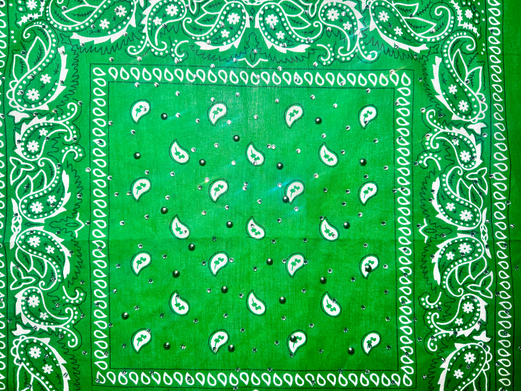 Green Bedazzled Bandana