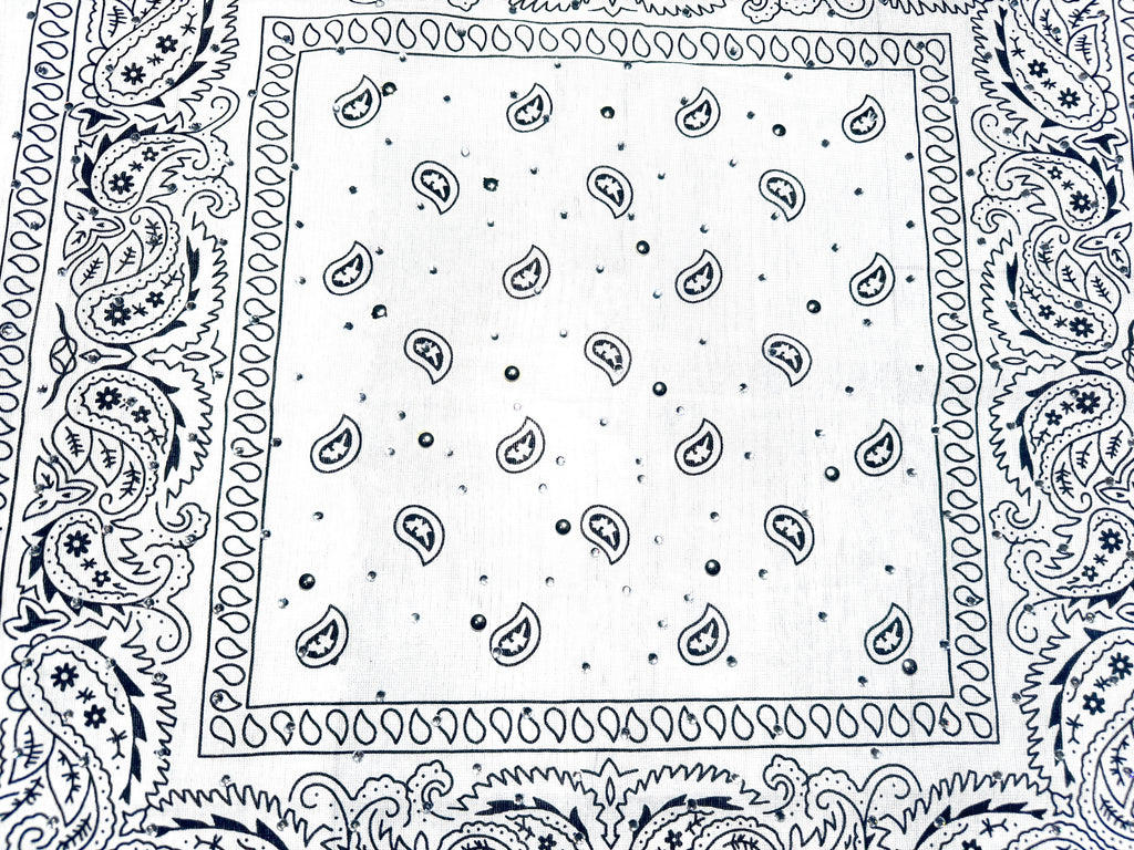 White Bedazzled Bandana