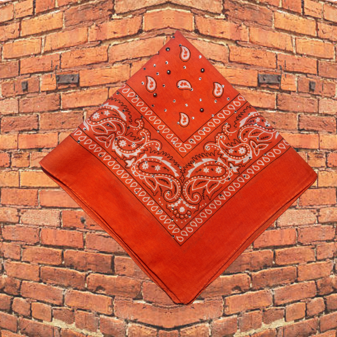 Orange Bedazzled Bandana
