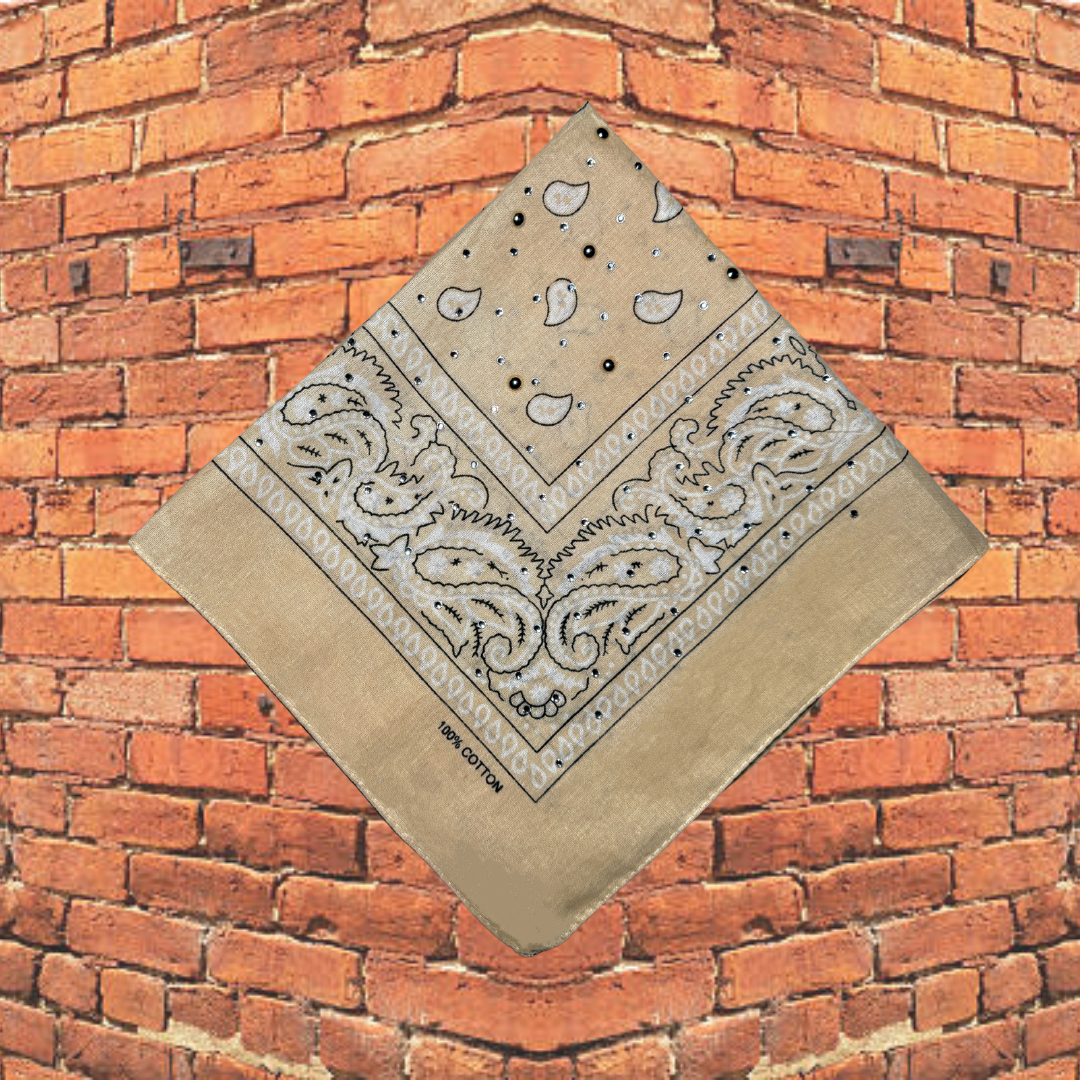 Beige Bedazzled Bandana