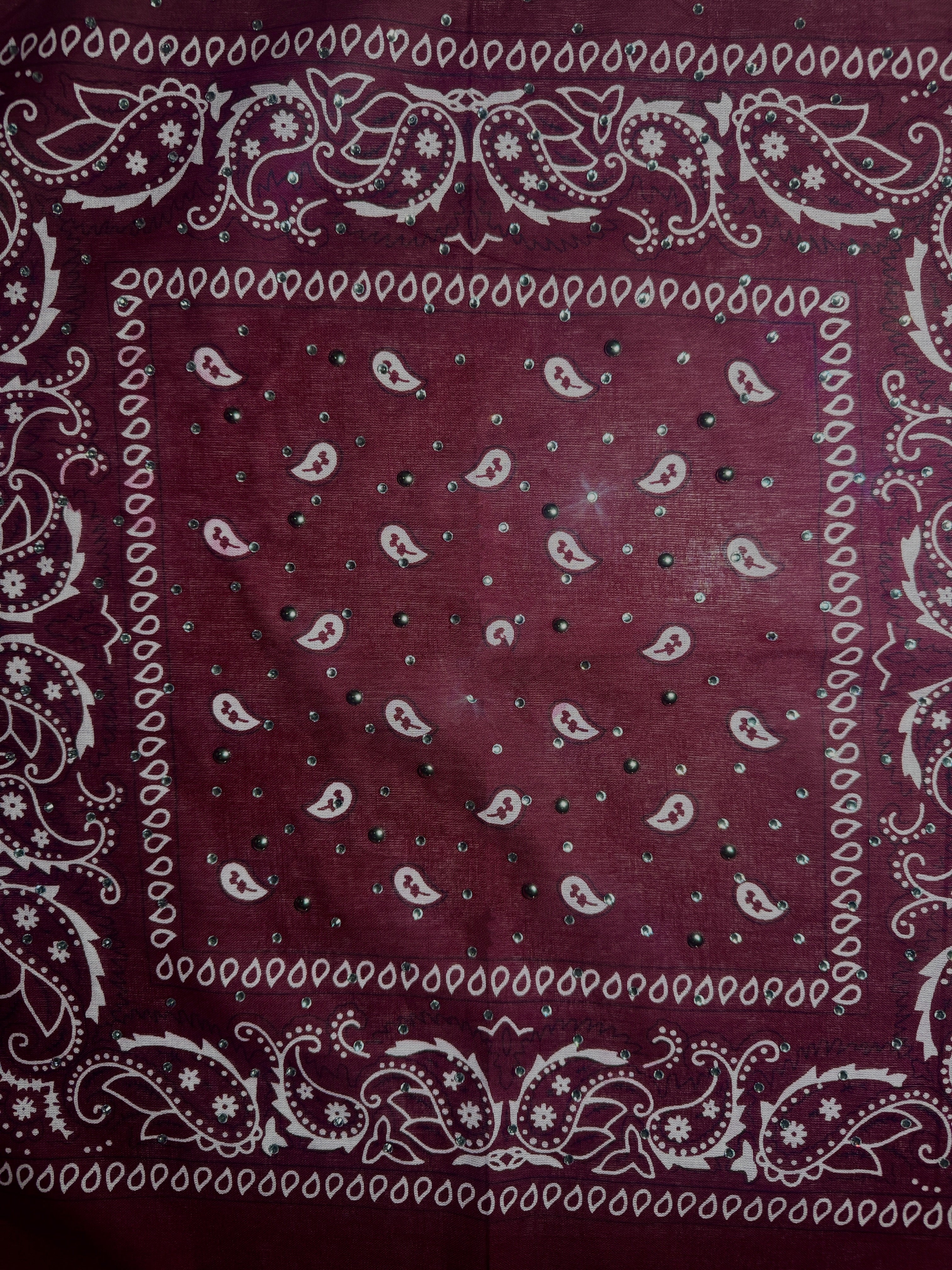 Burgundy Bedazzled Bandana