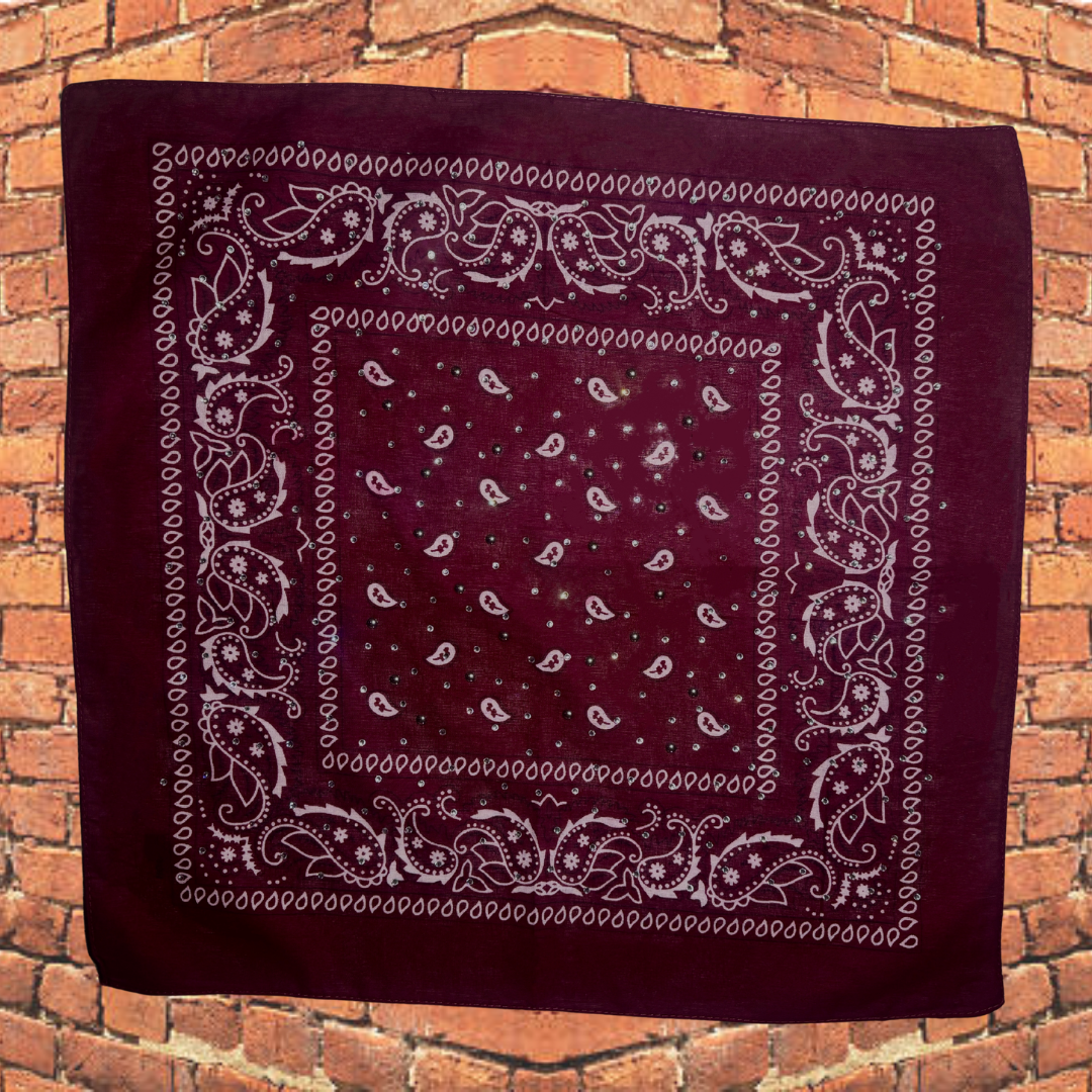 Burgundy Bedazzled Bandana