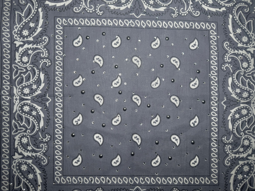 Grey Bedazzled Bandana