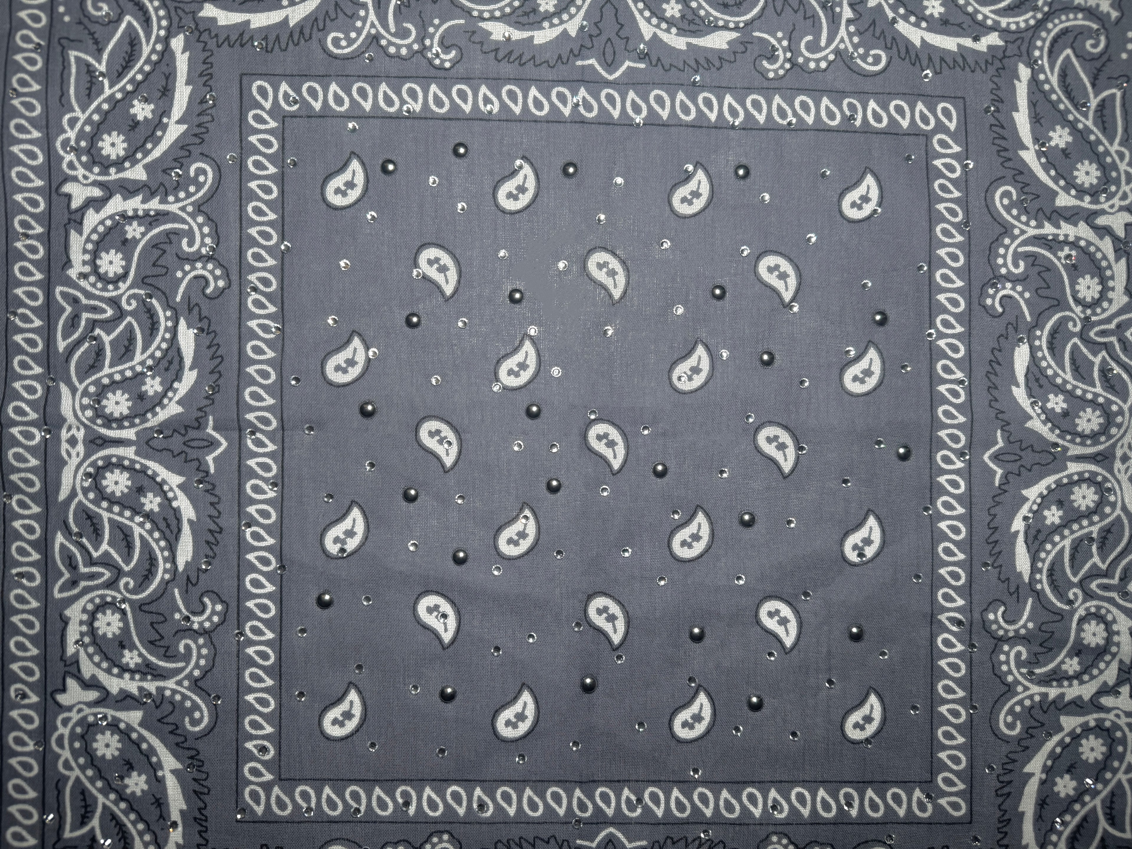 Grey Bedazzled Bandana