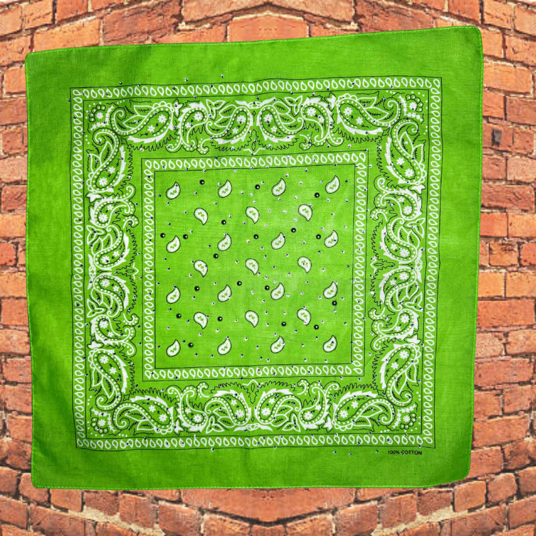 Lime Green Bedazzled Bandana