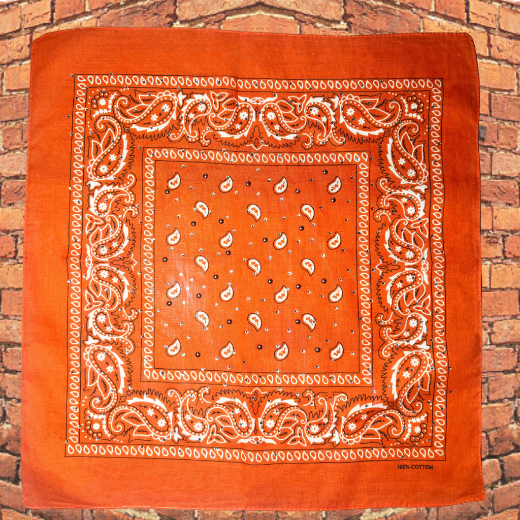 Orange Bedazzled Bandana