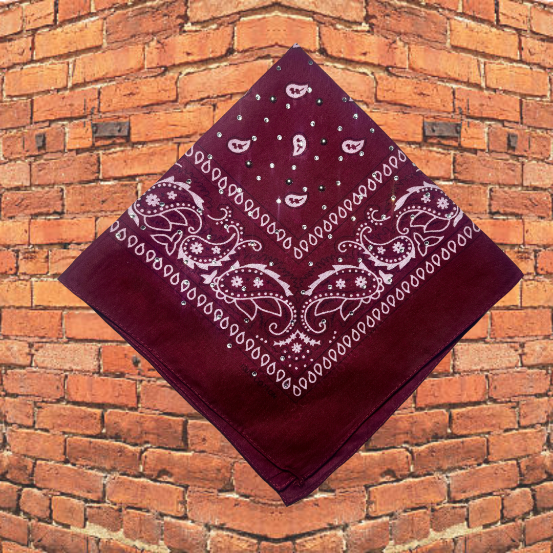 Burgundy Bedazzled Bandana