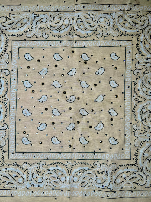 Beige Bedazzled Bandana