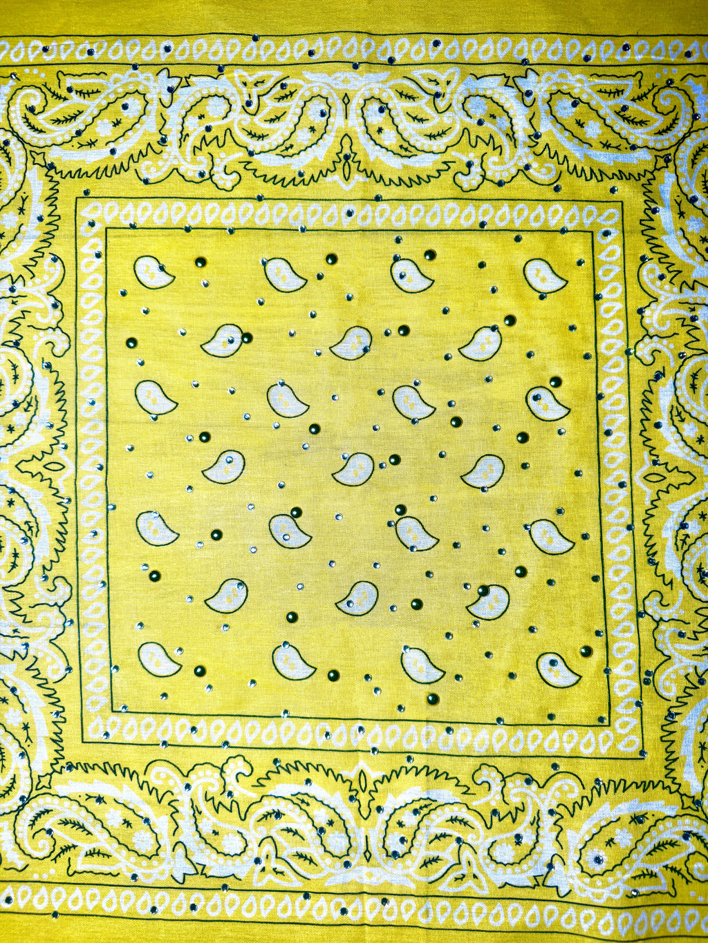 Yellow Bedazzled Bandana