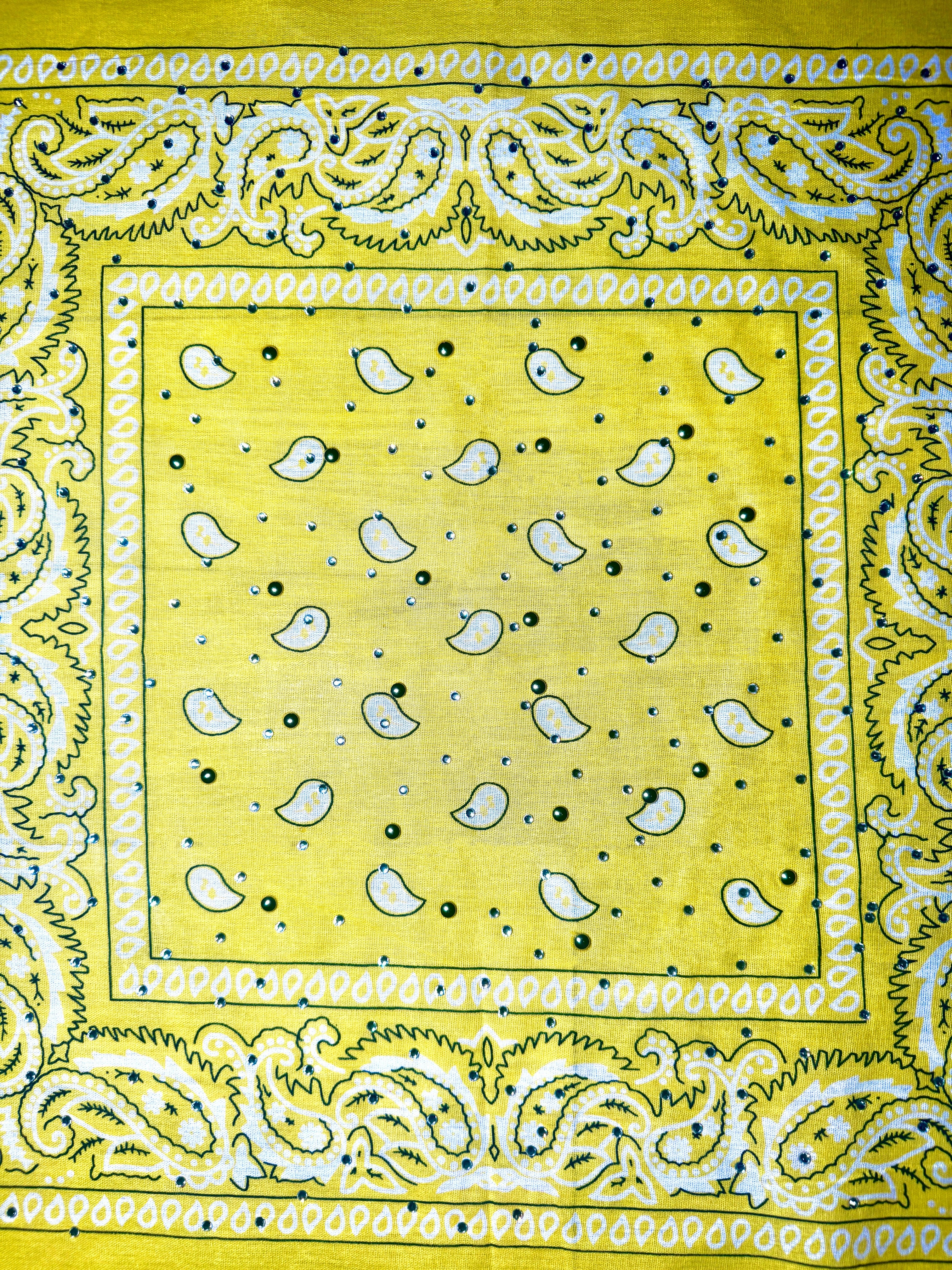 Yellow Bedazzled Bandana