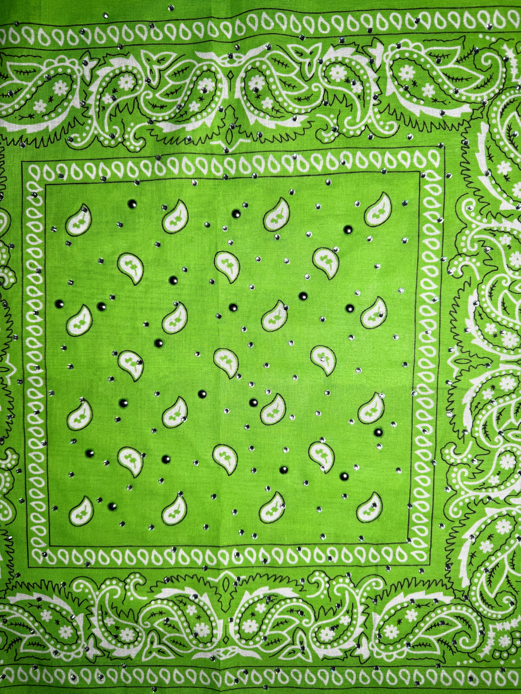 Lime Green Bedazzled Bandana