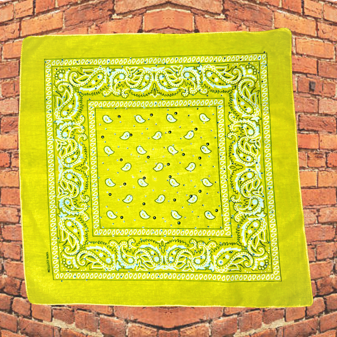 Yellow Bedazzled Bandana