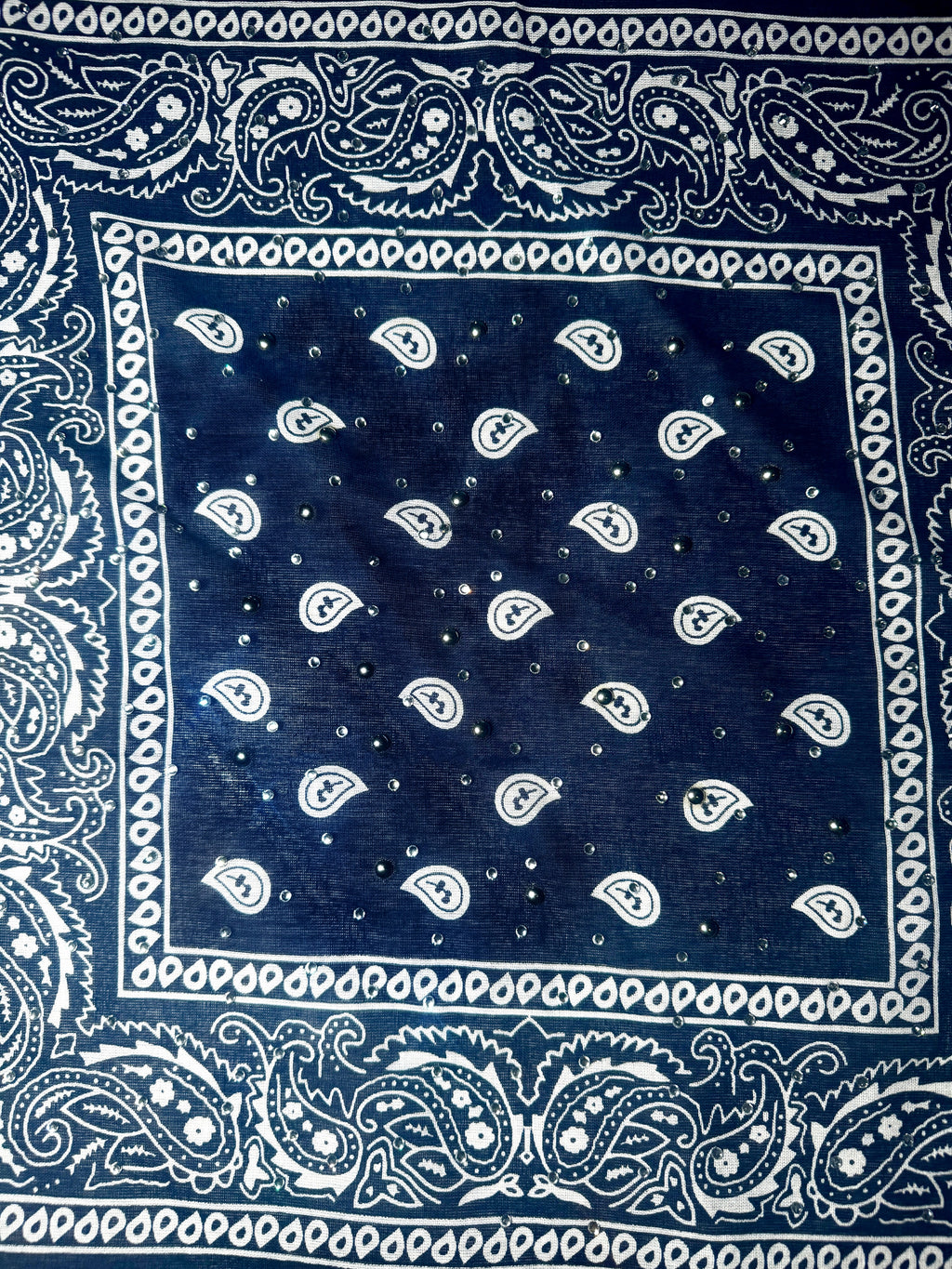 Navy Blue Bedazzled Bandana