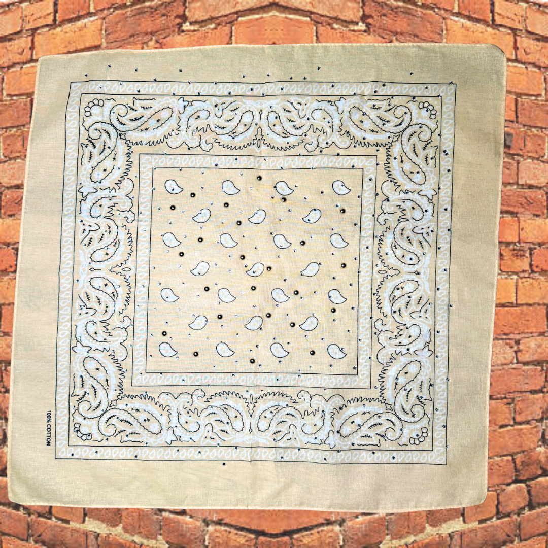 Beige Bedazzled Bandana