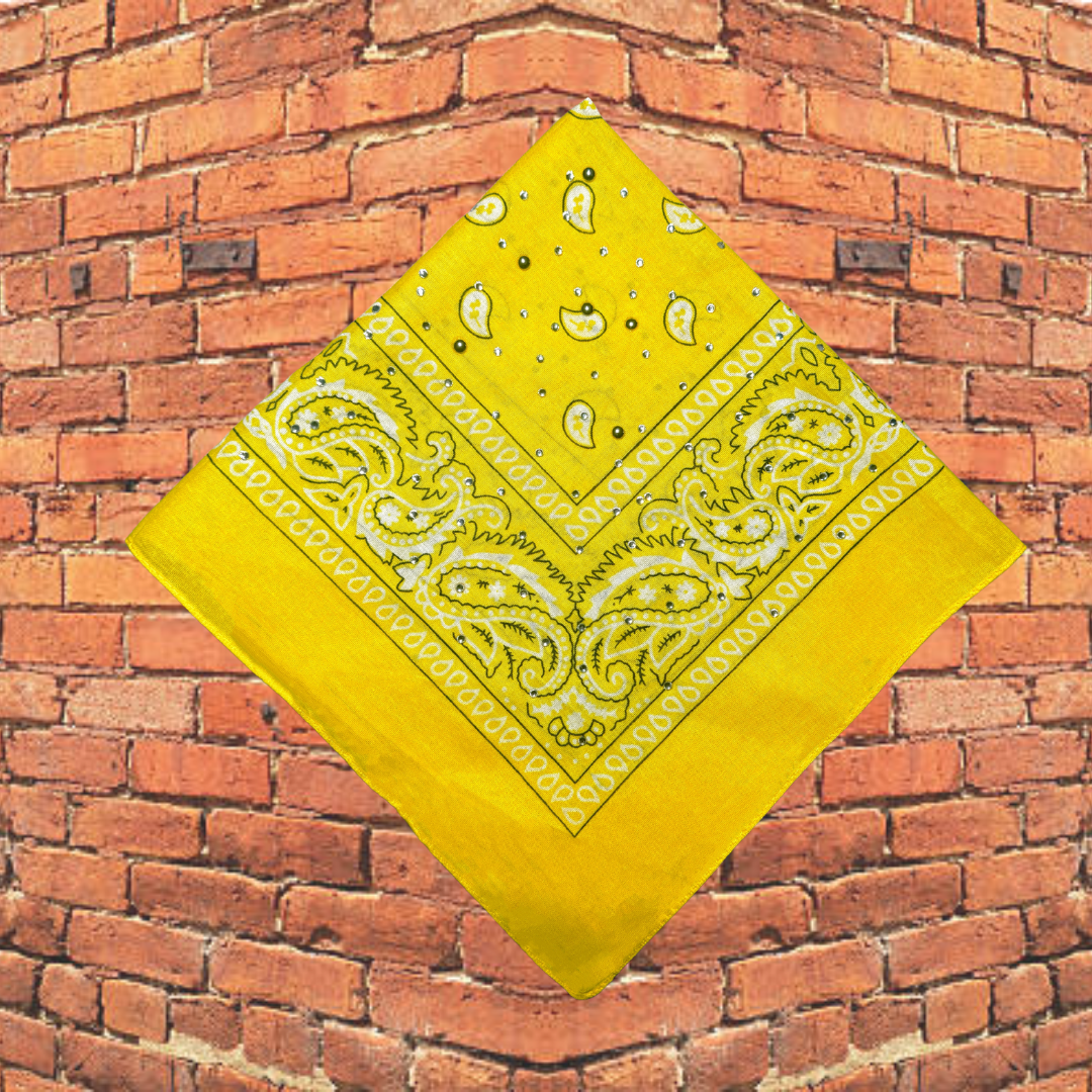 Yellow Bedazzled Bandana