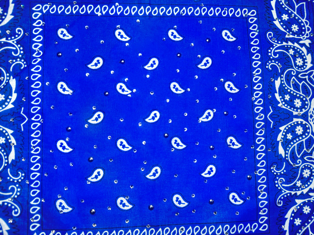 Royal Blue Bedazzled Bandana
