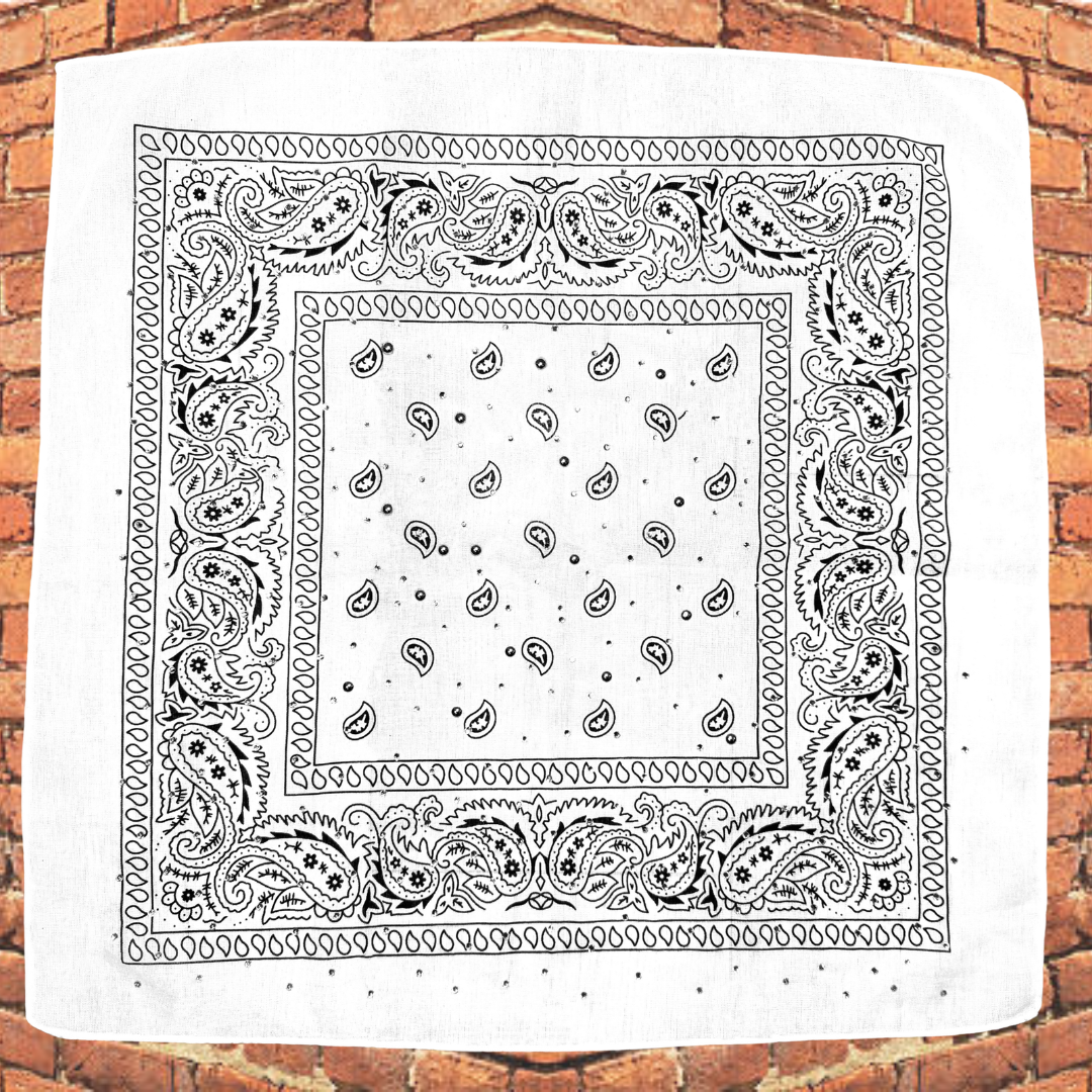 White Bedazzled Bandana