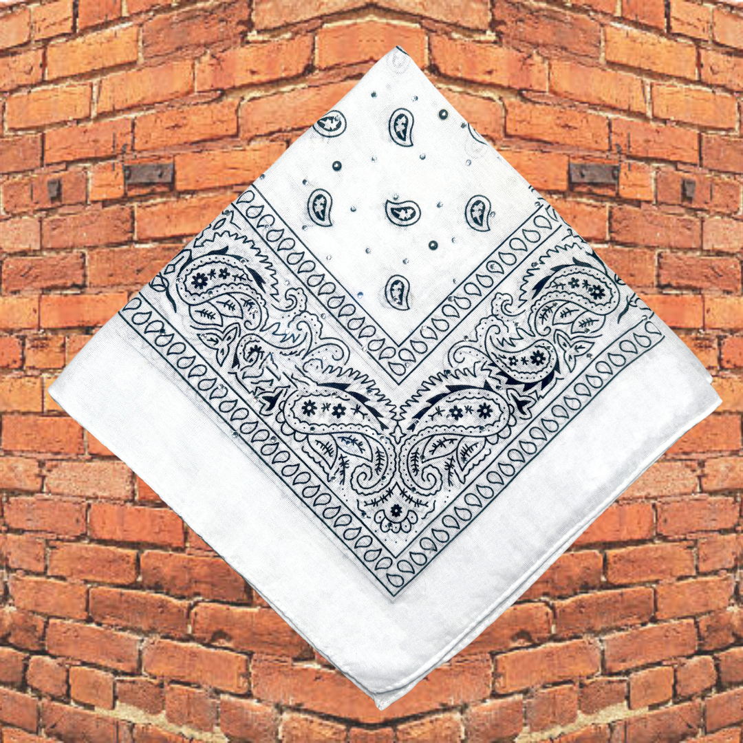 White Bedazzled Bandana
