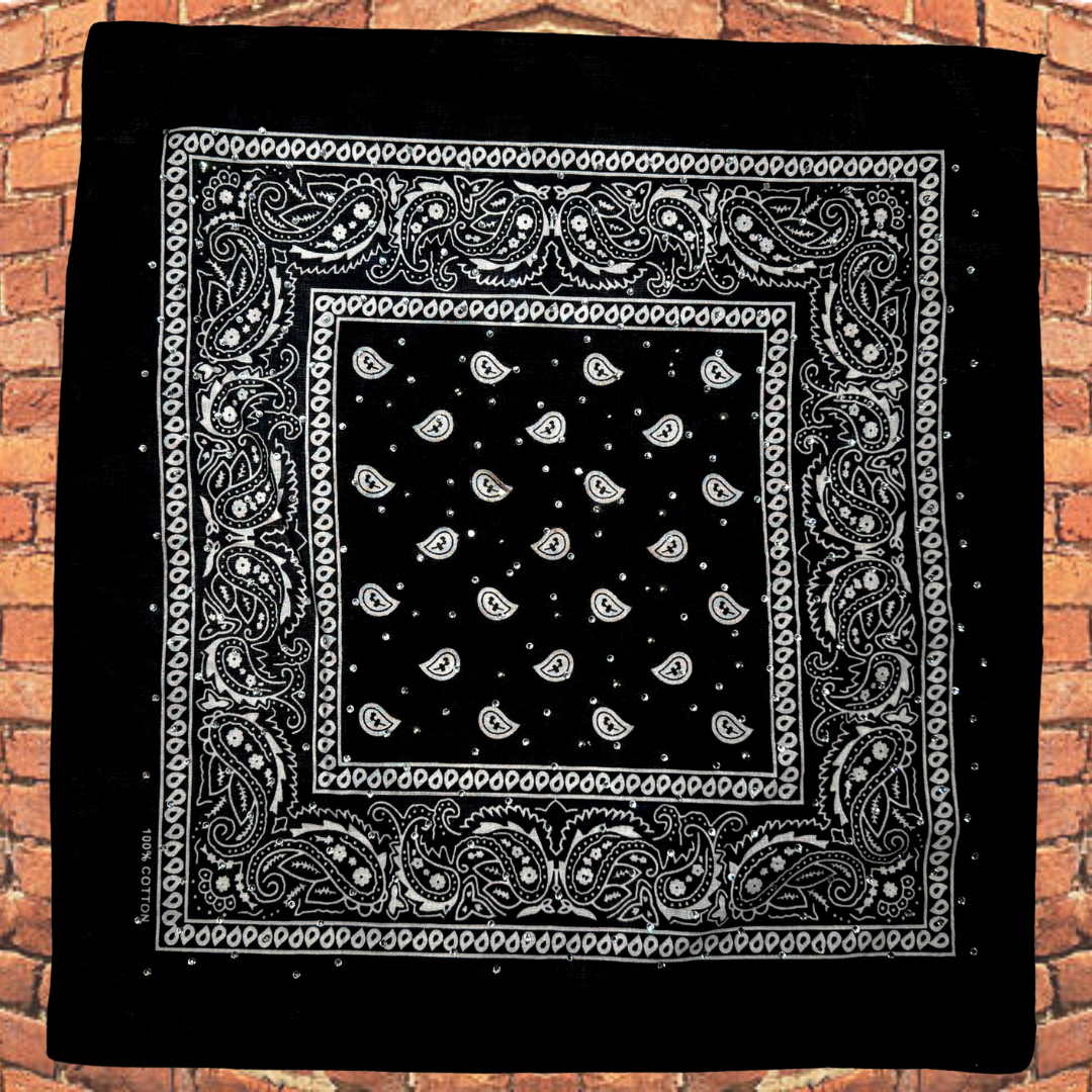 Black Bedazzled Bandana