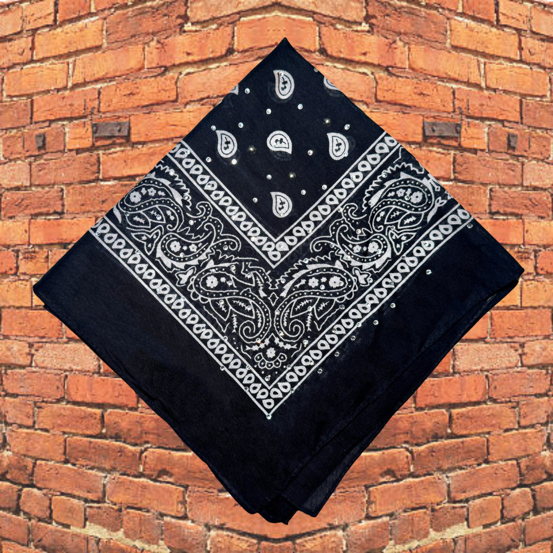 Black Bedazzled Bandana