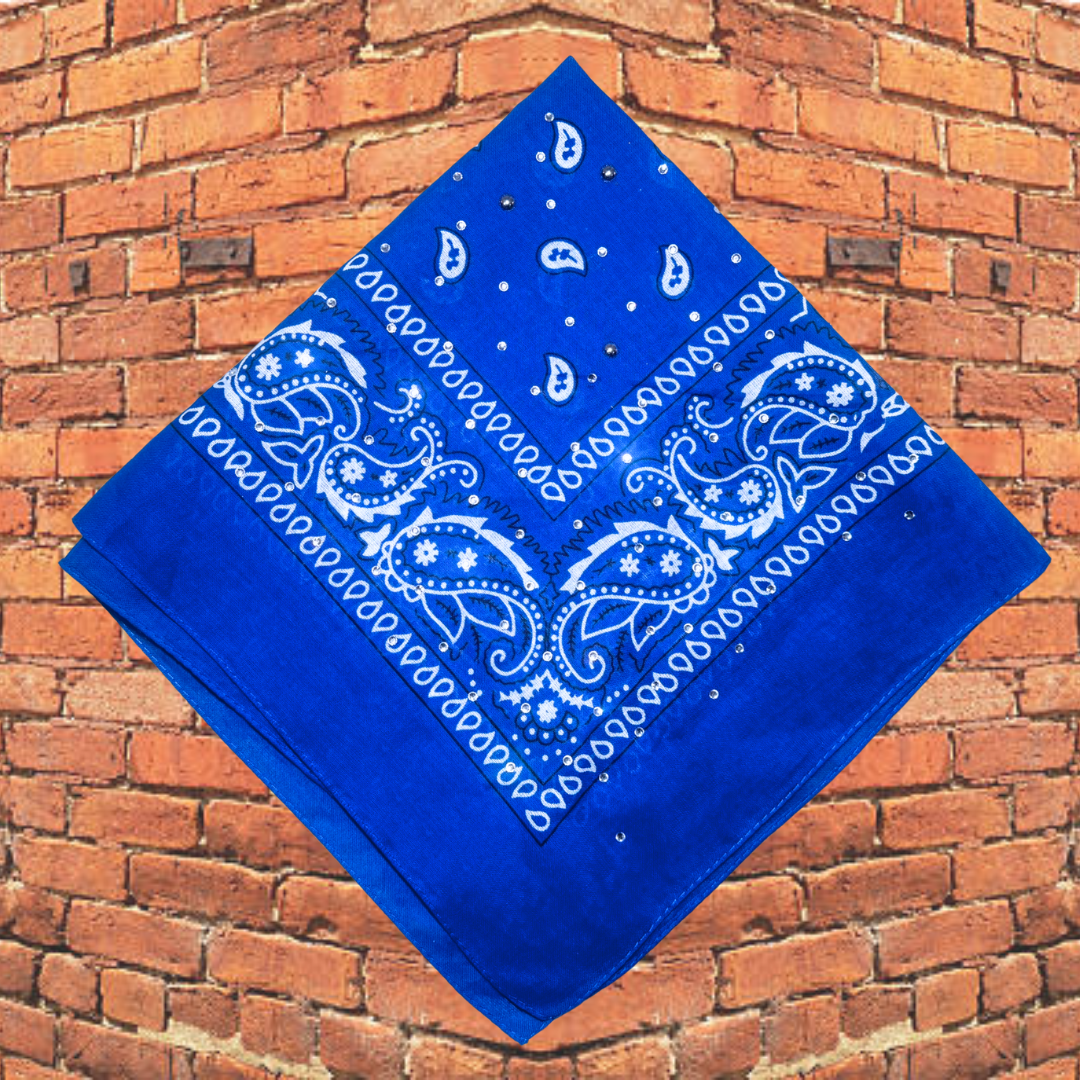 Royal Blue Bedazzled Bandana