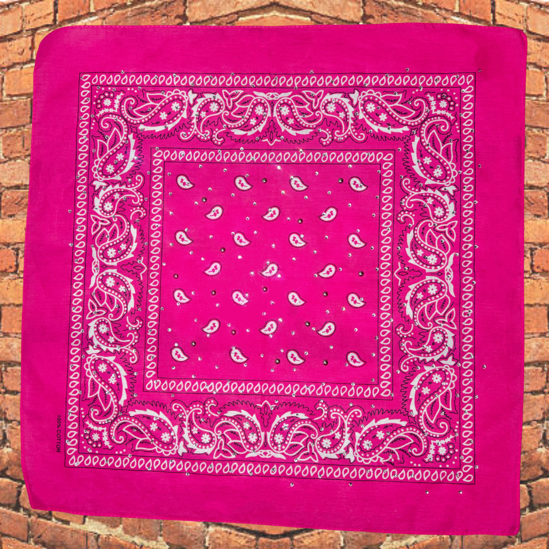 Hot Pink Bedazzled Bandana
