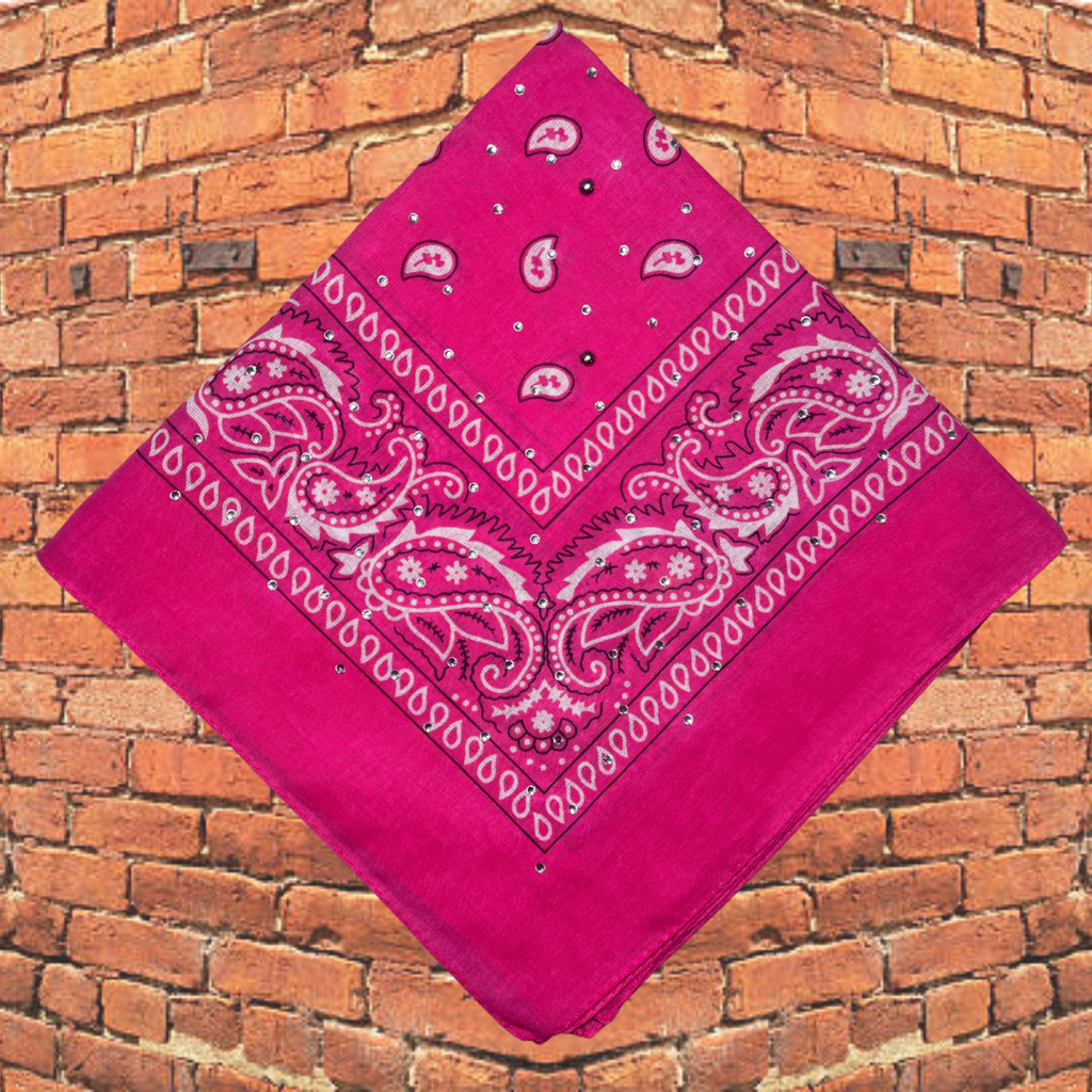Hot Pink Bedazzled Bandana