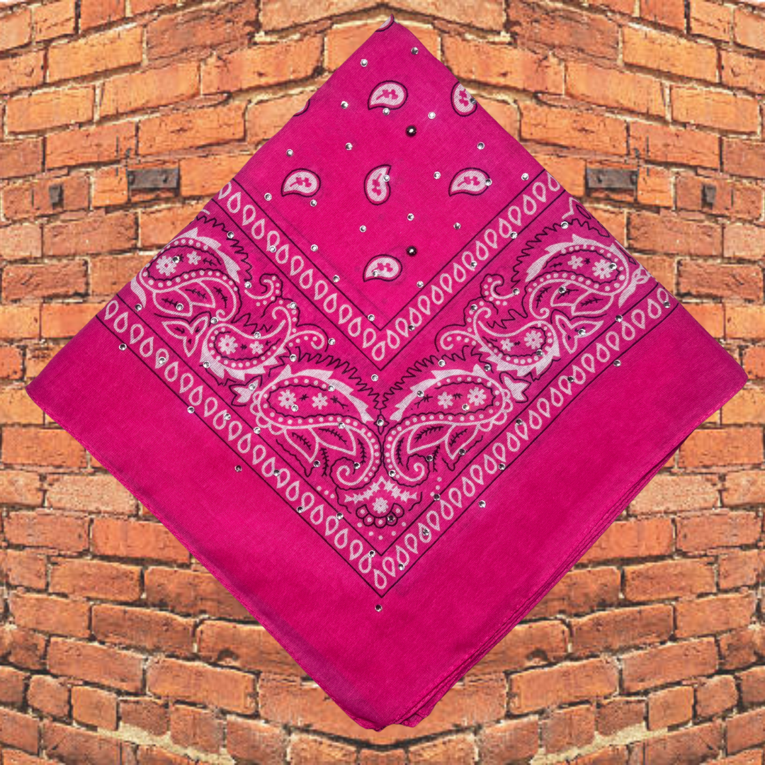Hot Pink Bedazzled Bandana