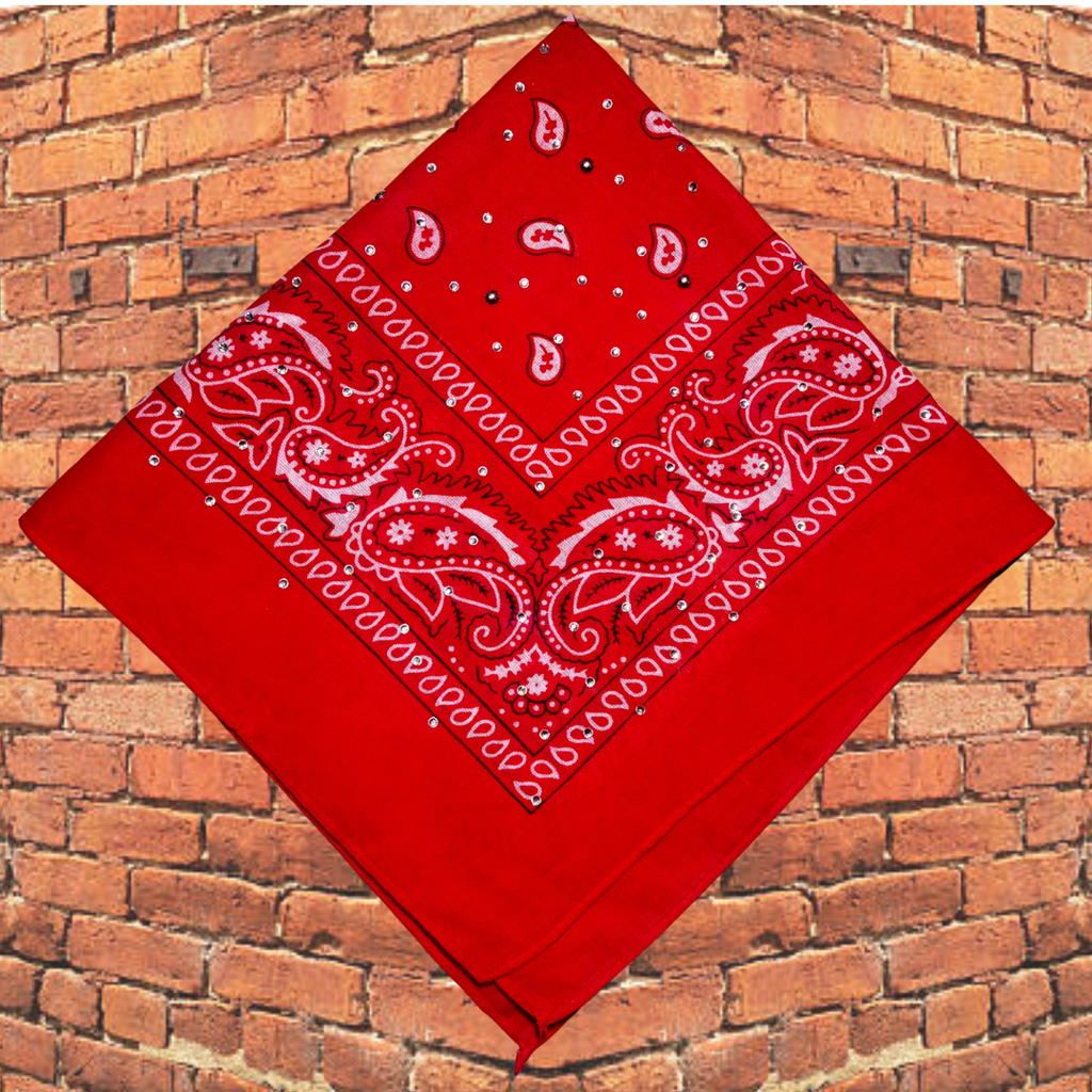 Red Bedazzled Bandana
