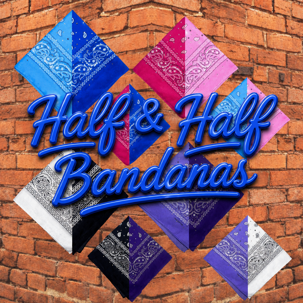 Half & Half Bedazzled Bandanas